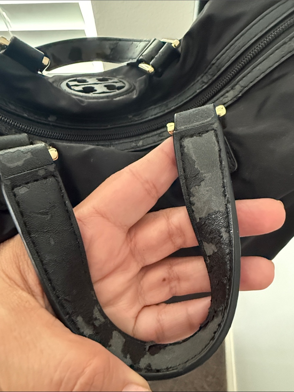Tory Burch Black Logo Satchel with Gold hardware. - Picture 5 of 8